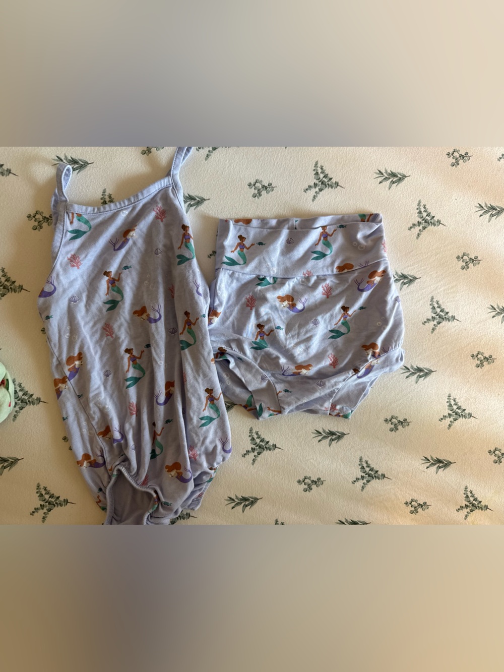 Lavender Mermaid Print Kyte Baby Tank Bodysuit & Bummies